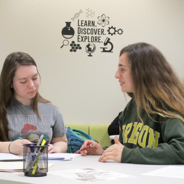 Shannon tutoring a student