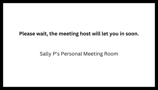 Zoom waiting room