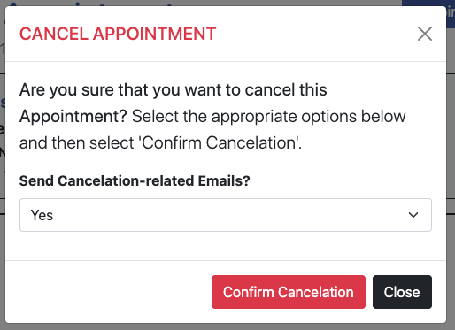 Confirm cancellation