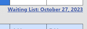 Waiting List link screenshot